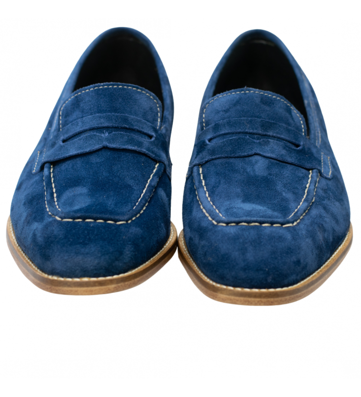 Loafers piele intoarsa albastru