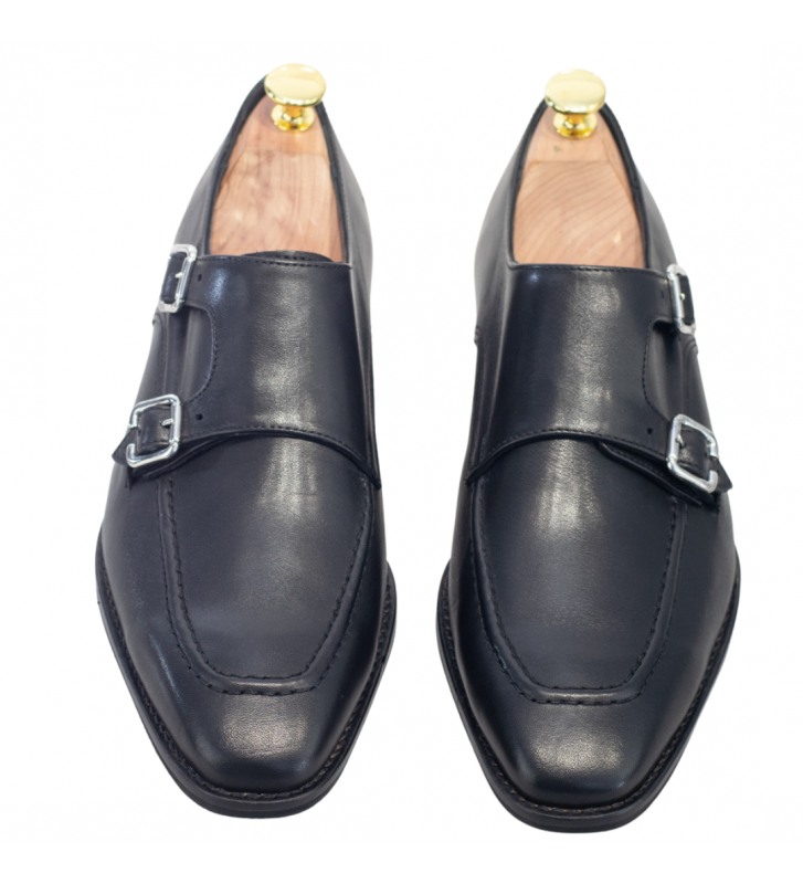 Pantofi Double Monk pentru barbati,din piele,lucrati manual