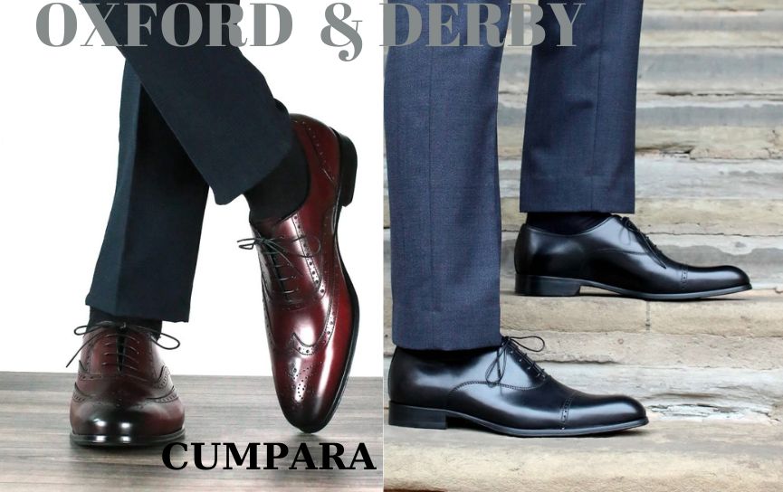 Pantofi Oxford sau Derby din piele naturala pentru barbati